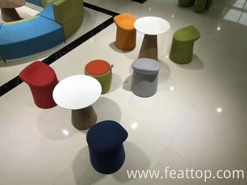 High Quality Modern Fabric Colorful Sectional Puffy Sofa For Public Area